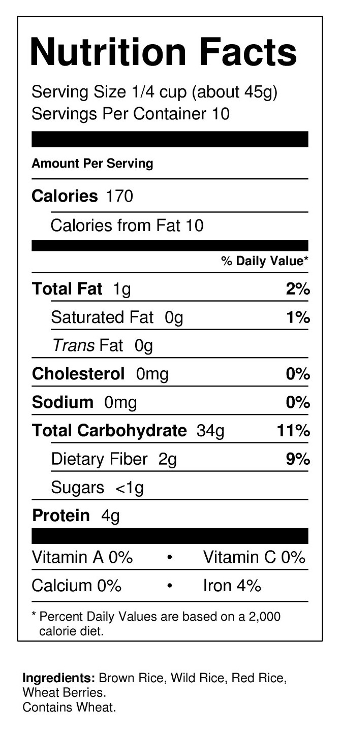 Wild Rice Nutrition Information St Maries Wild Rice Ankeny Lakes Wild Rice Company