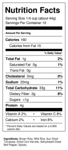 Mexicali Wild 1 lb Nutrition Facts