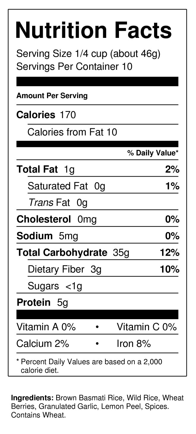 Wild Rice Nutrition Information St Maries Wild Rice Ankeny Lakes Wild Rice Company